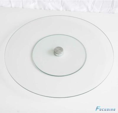 China Viable with feet turning lazy susan round clear tempered glass for sale