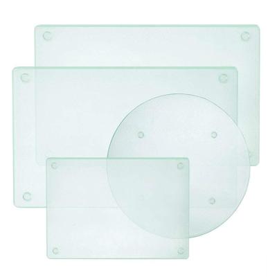 China Viable Empty Tempered Glass Chopper Figures Non Slip Glass Cutting Board for sale