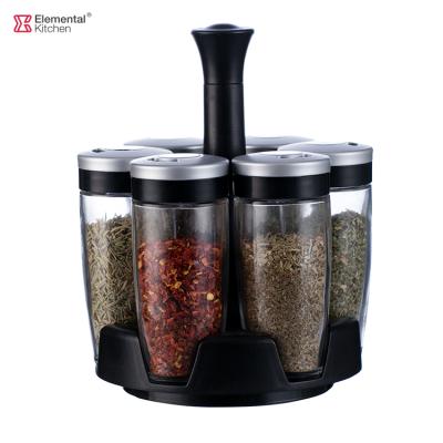 China Viable Kitchen Glass Salt Pepper Jars Small Mini Spice Glass Jars Set Accessories Shelf Storage Jars With Lids For Herbs for sale