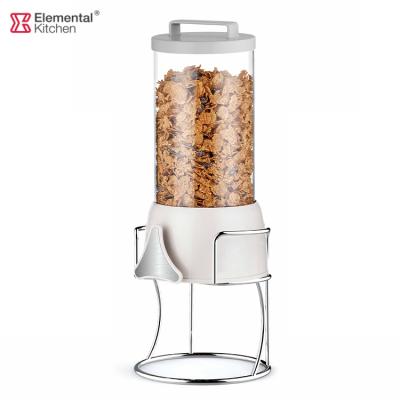 China Sustainable Cereal Dispenser Borosilicate Glass Paracity Sealed Upright Storage Paracity Glass Bottle Bangs Round Cork With Handle for sale