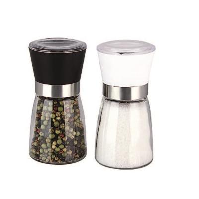 China Simple Viable Wooden Kitchen Jar Ceramic Mechanism Kitchen Grinder Pepper Mill Mechanism Accessory Manual Pot With Wooden Grinder Mills Salt for sale