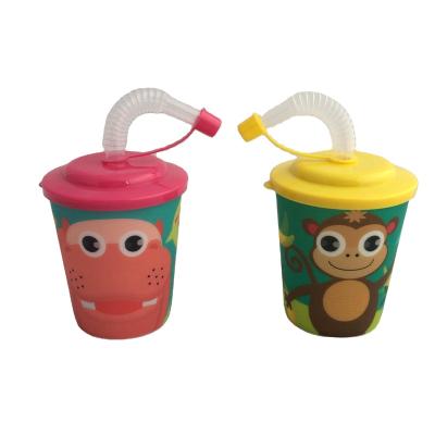 China Eco-friendly and sustainable edible grade, 300ml, cheap pp, popular plastic cup with lid and straw for sale