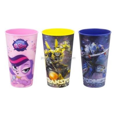 China Viable 580ML 3D Lenticular Reusable Plastic Cup For Wholesale Stadium Drinks Cup for sale