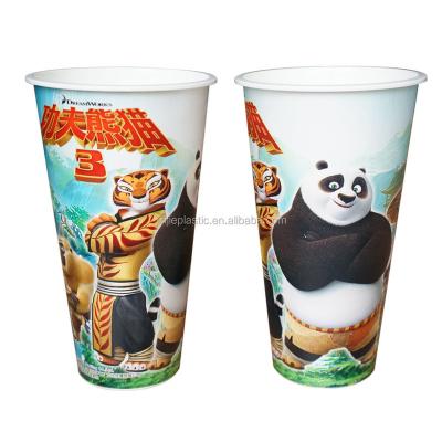 China Sustainable Plastic Popcorn Cup And Stand Popular Popcorn Tub Custom Popcorn Bucket for sale