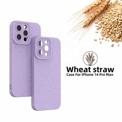 China Wheat Straw Recycled Pla Eco Friendly Mobile Cases Shockproof For iPhone 14 12 Pro Phone 100% Biodegradable Cover For iPhone XS XR Max for sale