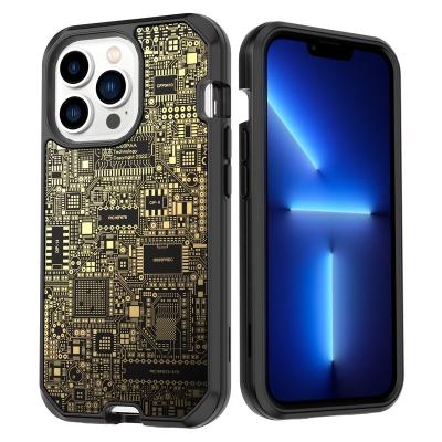 China Map Diagram Cell Phone Shockproof Case For iPhone 14 Plus Anti Drop Hard iPhone 12 3 in-1 Armor Cover For 11 pro XS XR Max for sale