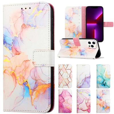 China Shockproof Cover For Moto G73 E13 G53 G23 G13 Marble Wallet Phone Case For Motorola G Stylus 5G 2023 Flip Stand Magnetic Card Slot Leather for sale