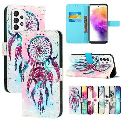 China Flip Phone Case For Samsung Galaxy A34 A54 A14 A73 A03S Shockproof Cover For S23 ultra S22 S21 plus S20 Fe 3D Printed Patterns Leather for sale