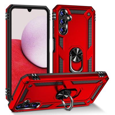 China Shockproof Resistant TPU PC Kickstand Phone Case For Samsung Galaxy A54 A04 A23 A13 A14 A03S Metal Core Magnet Ring Car Bracket Cover for sale