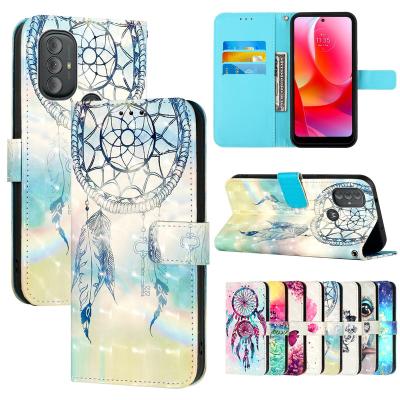 China Flip Phone Case For Motorola G Stylus E20 E30 E40 Edge 20 Lite Shockproof 3D Printed Patterns Leather Cover For G Power G31 G41 G22 S30 for sale