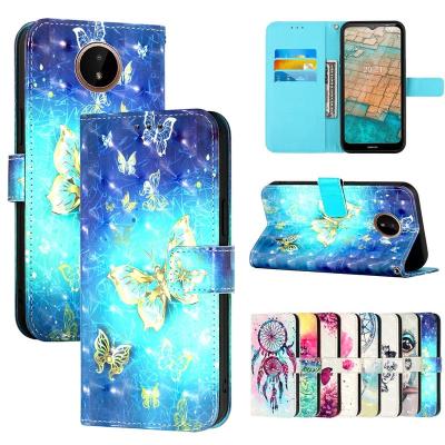 China Leather Shockproof Flip Stand Cover Pouch For Nokia C20 C10 G20 G300 G50 G21 G11 3D Cartoon Wallet Leather Phone Case for sale