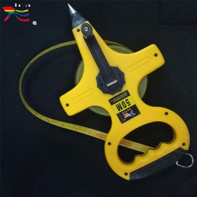 China LONG Steel Measuring Instruments Site Long Measuring Tape 50M 100M 150M Open Frame Steel Tape for sale