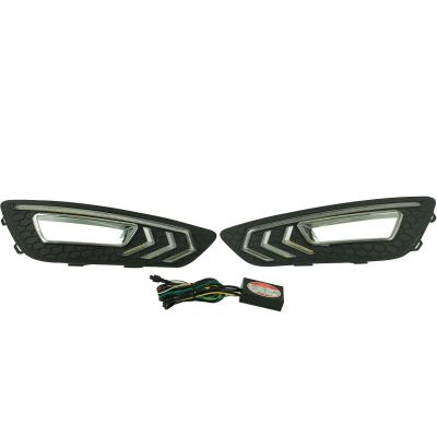 China ABS Car Front Bumper Daytime Running Lights For Ford New Focus 2015 With Turning Fog Lamp Yellow Light for sale