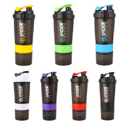 China Custom Hot Sale Portable Drinking Reusable Plastic Person Viable Protein Shaker Water Bottle For Fitness for sale