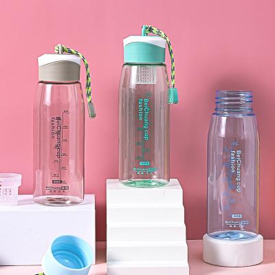 China Wholesale Customized Viable 600ml Sport Drinking Bottle Outdoor Drinking Plastic Water Bottle With Ladder for sale