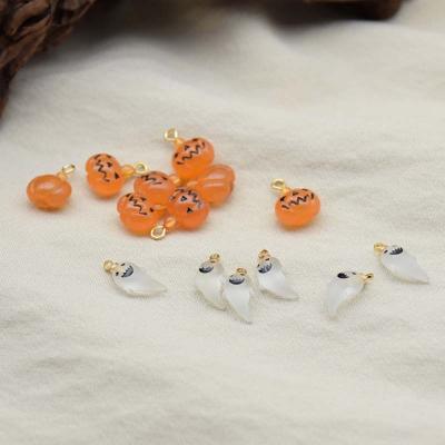 China 2021 Transparent Halloween Earring Jewelry Accessories Small Pumpkin Ghost Resin Cute Spooky DIY Necklace Earring Pendant for sale