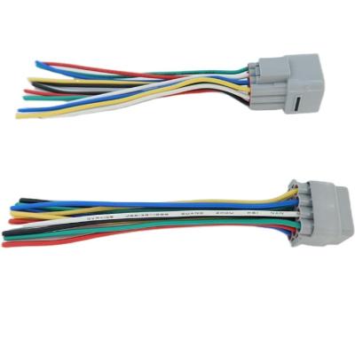 China Automobile 1pcs Male and 1pcs Female 12 Pin Plug Connector Pigtail Cable 12 Way Waterproof Wiring Harness 6inch for sale