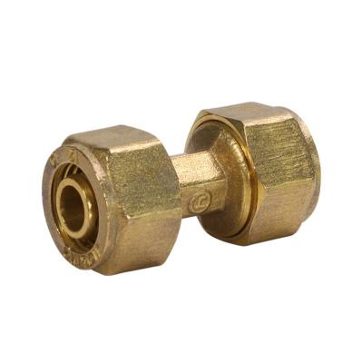 China MG-F001 pex al pipe fittings brass compression equal coupling fittings for hot water pipe gas pipe equal/reduction for sale