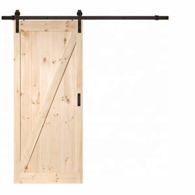 China Sliding Door CE Famous Decoration China Brand Pine Wood Barn Door Interior Unfinished Sliding Barn Door for sale