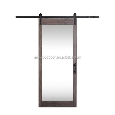 China Waterproof With Soft American Style Mirrored MDF Barn Doors Interior French Interior Sliding Bathroom Sliding Doors for sale