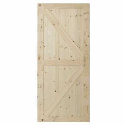 China Decoration Apartment Sliding Door OEM Barn Door Bedroom Pine Wood Interior Unfinished Exterior Barn Door for sale