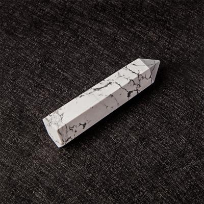 China Wholesale high quality natural howlite white point home decoration Europe quartz Crystal Wand Healing crystal tower for sale