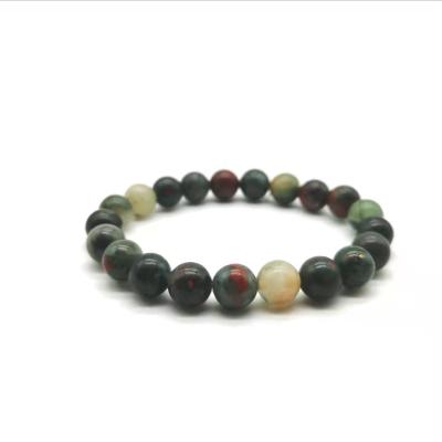 China Europe Hot Selling Bracelet 8mm Round African Bloodstone Beads Bloodstone Bracelet For Women For Man for sale