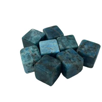 China Europe New Arrivals Polished Gemstone Natural Blue Apatite Quartz Crystal Cube Tumbled Stone For Aquarium Decoration for sale