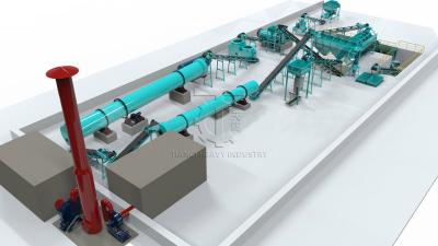 China Cow Dung Composting Granulation Plant Organic Fertilizer Production Line zu verkaufen