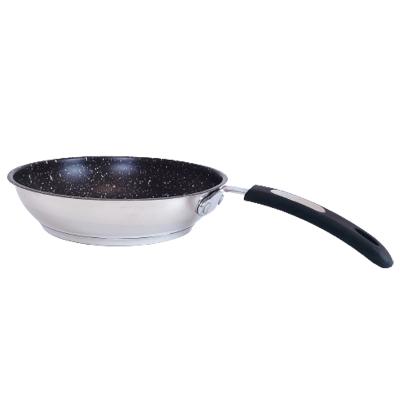 China High Quality Non-stick Stone Coating Pan Induction Cooker Cooking Kitchen Stainless Steel Frying Pan for sale