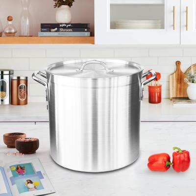 China Sustainable Premium Quality Cooking Pot Heavy Aluminum Heavy Stock Food Deep Pots For Restaurant Cooking for sale