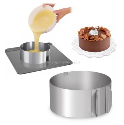 China Cheese Viable Mold Adjustable Opacc Roung Ring Stainless Steel Mousse Baking Cake Decorating Tools Bakeware Kitchenware for sale