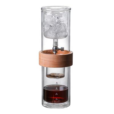 China High Borosilicate Glass Viable Tea Infusion Cold Drip Pot Glass Can Coffee Cold Brewer Portable Cold Flow Device for sale