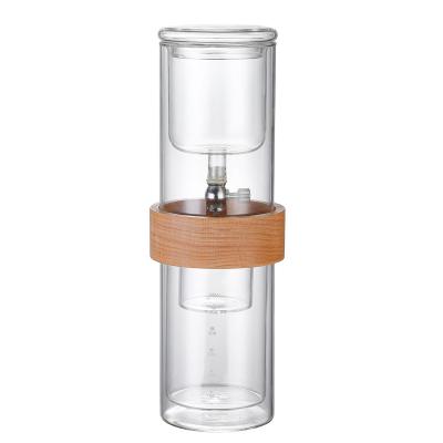 China WITH LID High Borosilicate Ice Coffee Pot Good Quality Glass Sealed Dropper Type Double Cold Brew Coffee Pot for sale