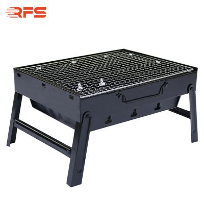 China Oven Small Bbq Grills Outdoor Foldable Park BBQ Grill Camping Adjustable Folding Charcoal Grill Portable BBQ Size for sale