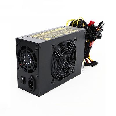 China Hot Selling PSU Power Supply Support 6 GPU 8 GPU 12GPU low power consumption ATX 2800w 2400w 2000w 1800W 90PLUS golden for gpu case for sale