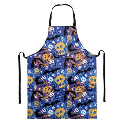 China Drink/Food Polyester Fabric Kitchen Apron Phone Pockets Festival Cartoon Ghosts Creative Halloween Aprons for sale