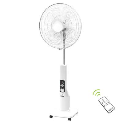 China 9 Speeds 18 Inch Solar Stand Fan With Light Remote Control Solar Rechargeable Electric Fan for sale