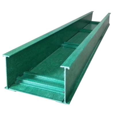 China FRP frp solid through bridge cable channel strong current low current cable tray management system with cover for sale