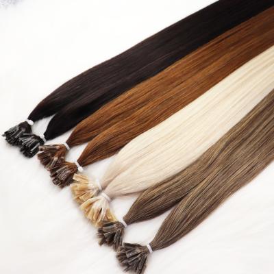 China silky straight top quality human hair grade10A+ U tip human virgin remy wave hair extensions nail tip for sale