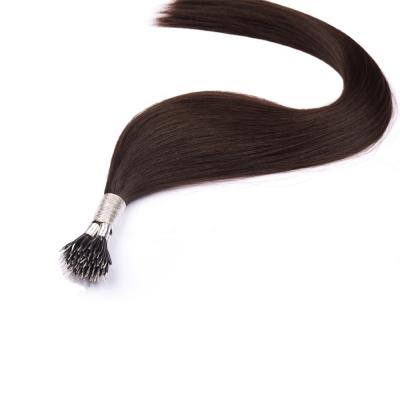 China Whosale silk straight remy vigin hair nano ring tip hair extension for sale