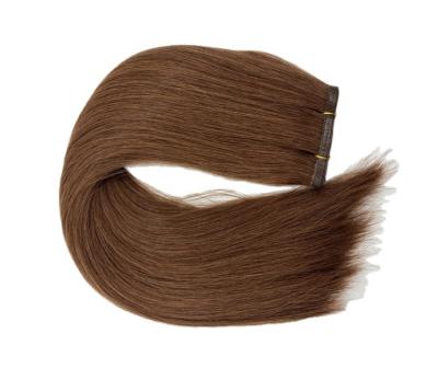 China Double Human Hair Weft 100% Silk Straight Pulled Russian Human Hair Extensions for sale