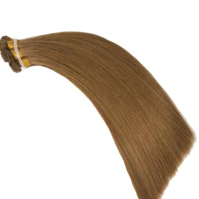 China Silky Straight Wave 100% Russian Virgin Remy Human Hair Extension Hand Cuticle Tied Hair Weft for sale