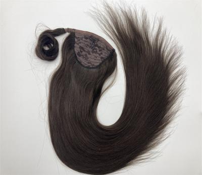 China Barely Shedding Straight Ponytail Hair Ponytail 100g Full Wig Natural Unprocessed Soft Thick Ponytail Straight Ponytail for sale