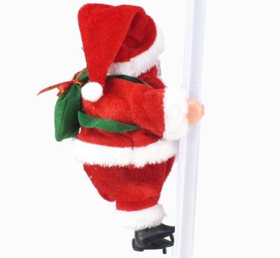 China Santa Christmas Decoration Electric Ladder Santa Claus Climbing Beads Santa Claus Children Gift Electric Toys for sale