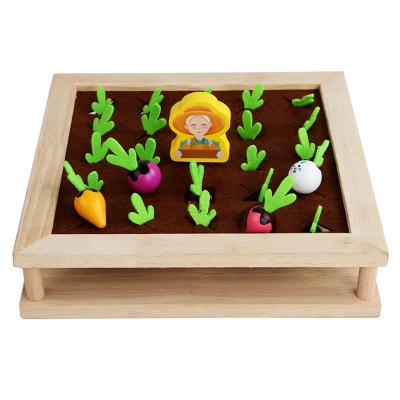 China Toy Wooden Educational Two-in-One Pull Radish Elimination Game, Kids Baby Exercise Memory Clip Chopsticks Play for sale