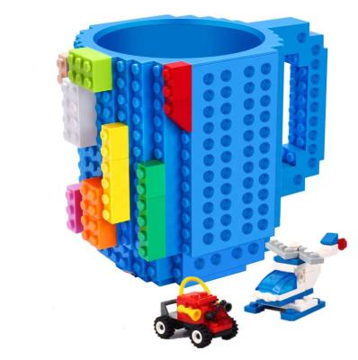 China Creative DIY Eco-friendly Material Blocks Toy Building Cup For Water Juice Novelty Coffee Cups With Blocks for sale