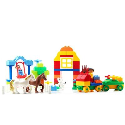 China Building Toy Children's Farm 90 Large Particle Blocks Assembled Animal Figure Children's Toys Assembled Plastic Building Block Toy for sale