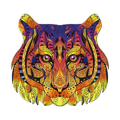 China New Eco-friendly Material Children's Tiger 3D Puzzle Wooden Educational DIY Adult Puzzle Crafts Animal Shape for sale