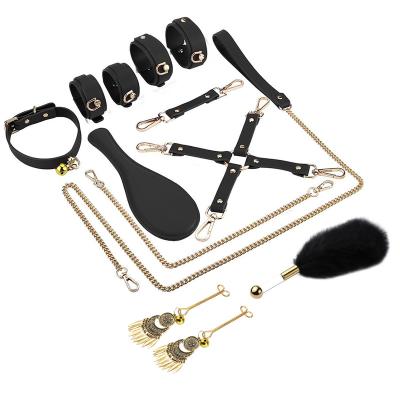 China Real Sex Fun BDSM Sex Restraint Body Harness Bondage Kit Real Leather Front Chest Harness for Female Sex Fun Game Toys SM Role Play Sexy for sale